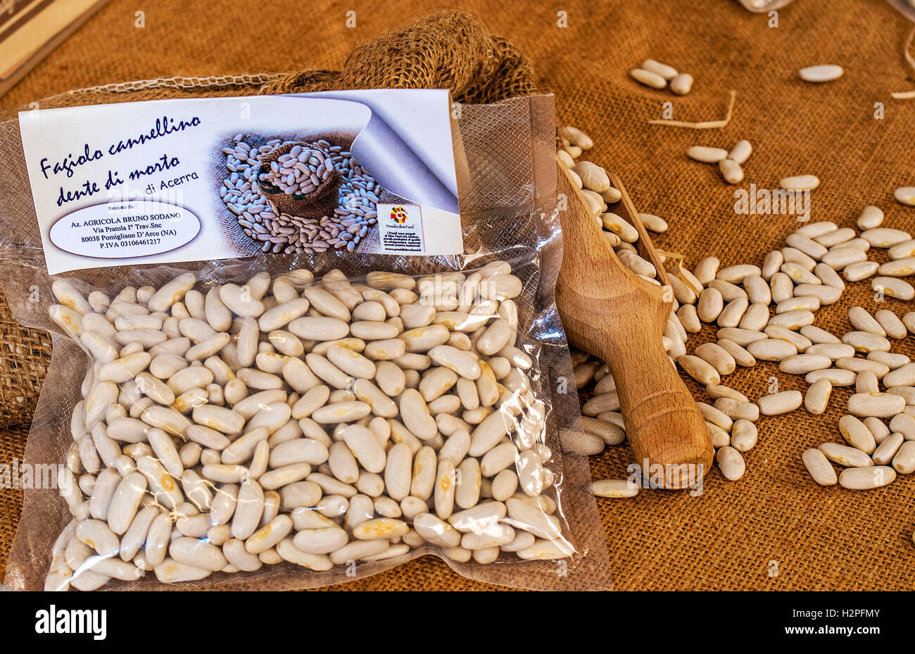 Italy Piedmont Turin ' Terra Madre - Salone del Gusto 2016 -Bean, tooth died of Acerra Stock Photo