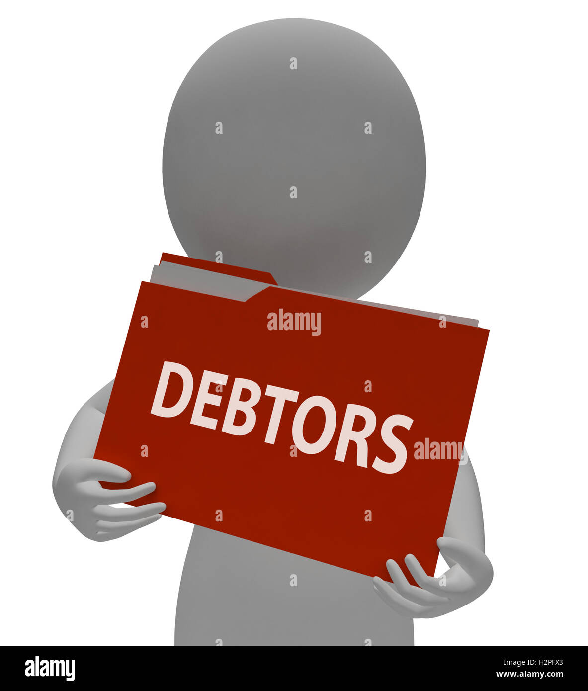 Debtors Folder Representing Money Binder 3d Rendering Stock Photo