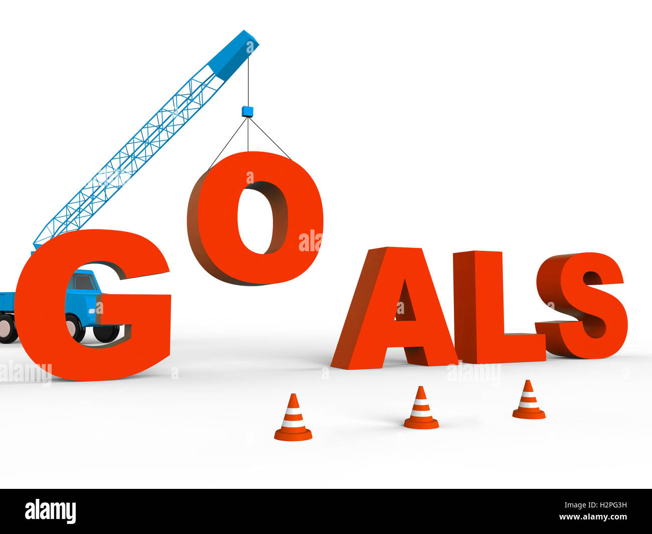 Build Goals Representing Improve Desires 3d Rendering Stock Photo