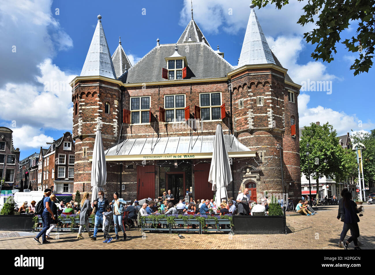 De Waag Nieuwmarkt Amsterdam Cafe Restaurant  bar pub Netherlands Stock Photo
