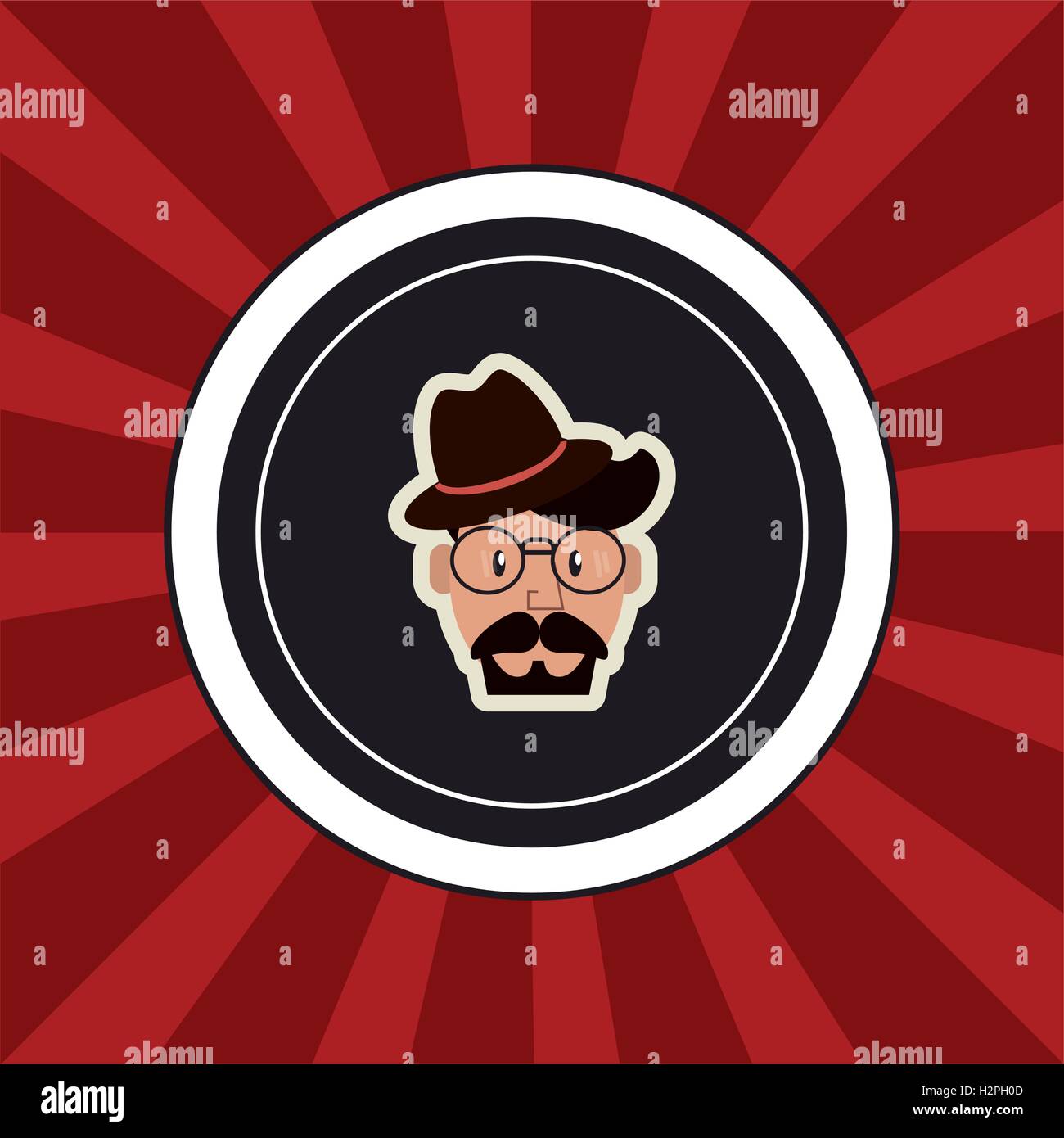 hipster man emblem image Stock Vector Image & Art - Alamy