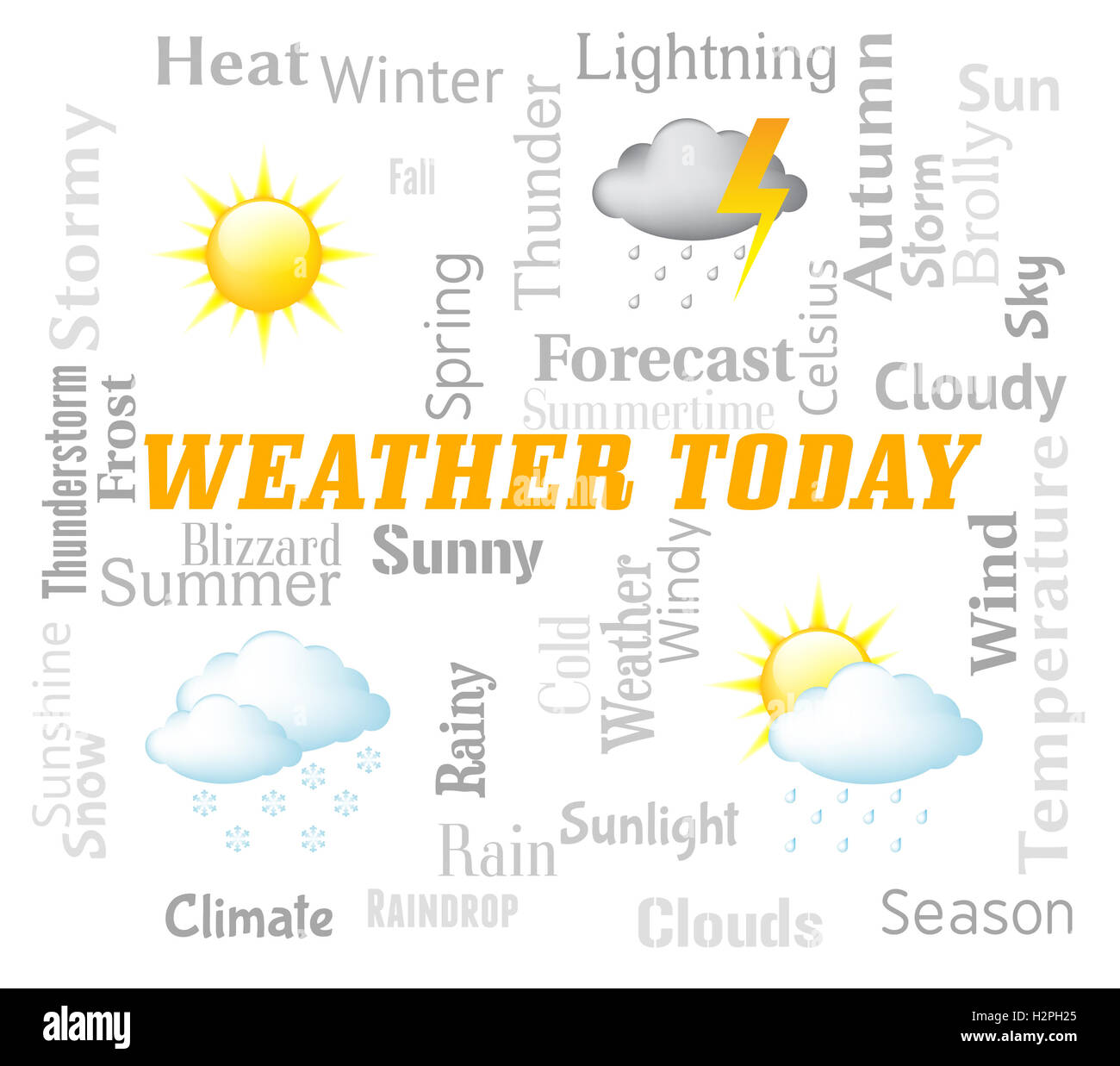 Weather Today Showing Outlook And Forecast Now Stock Photo - Alamy