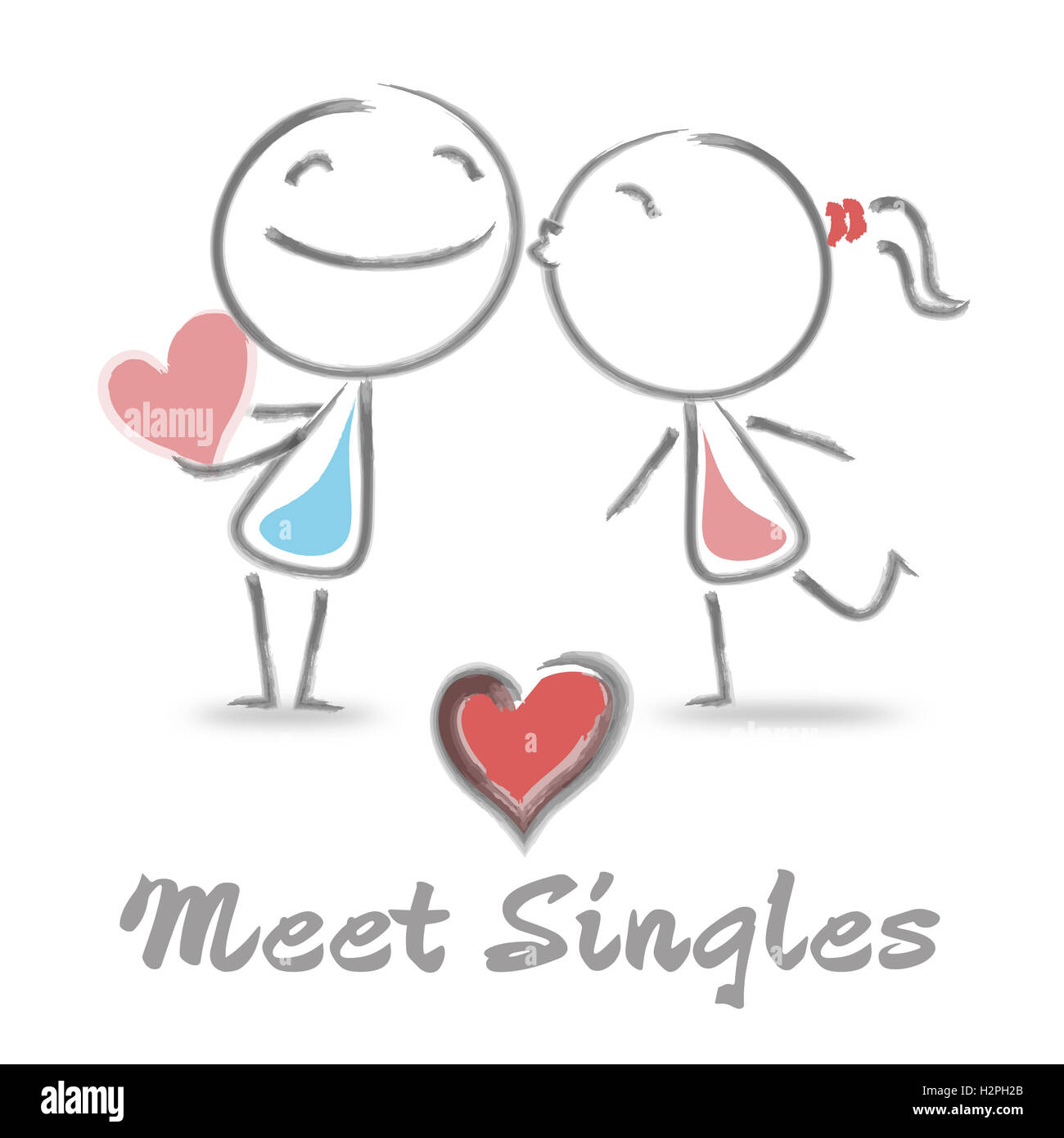 Meet Singles Indicating Find Love And Romance Stock Photo Alamy