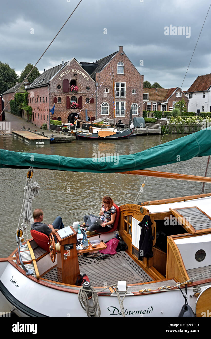 Dokkum Friesland.Fortifications are well preserved and are known as the bolwerken (bulwark ) Stock Photo