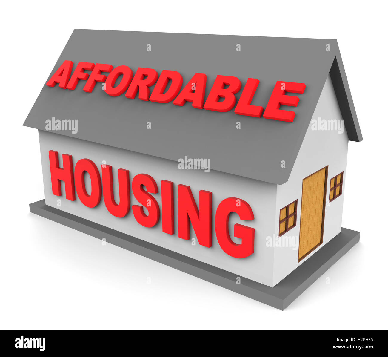 Affordable Housing Representing Low Cost House 3d Rendering Stock Photo