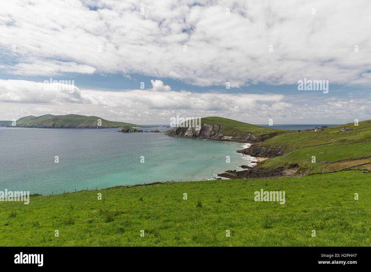 view to ocean at wild atlantic way in ireland Stock Photo