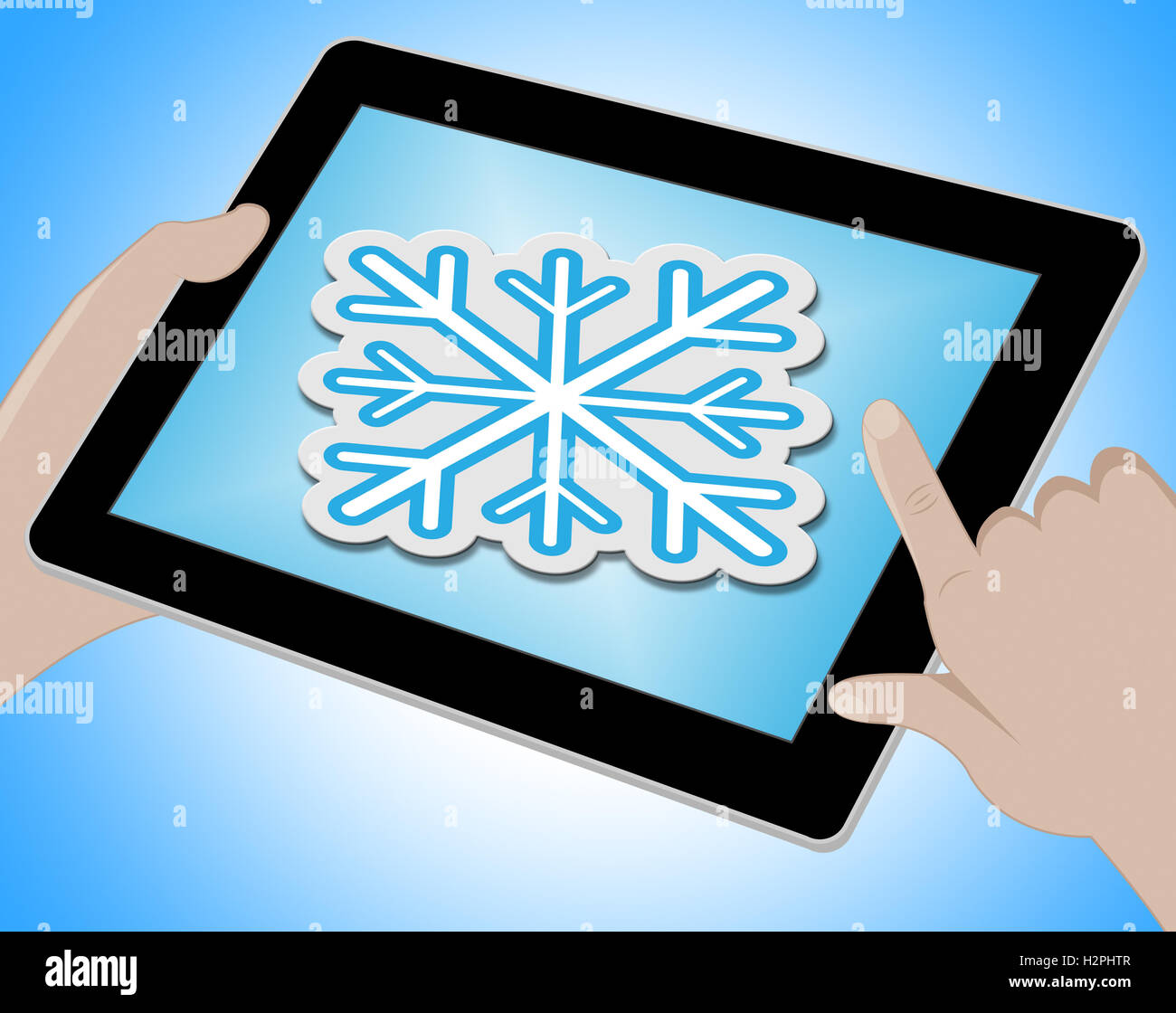Snow Forecast Online Meaning Bad Weather 3d Illustration Stock Photo