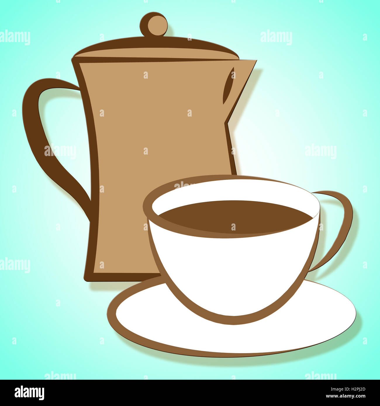 Coffee Pot Showing Brewed Caffeine And Beverages Stock Photo Alamy
