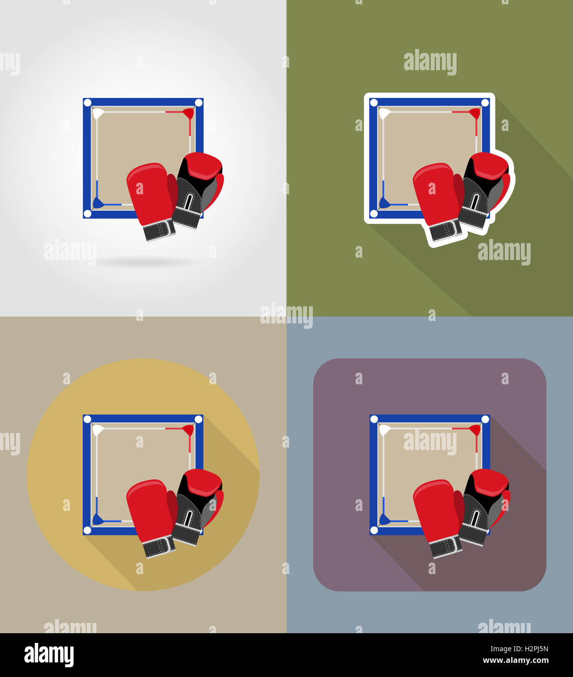 boxing ring flat icons illustration isolated on background Stock Photo ...