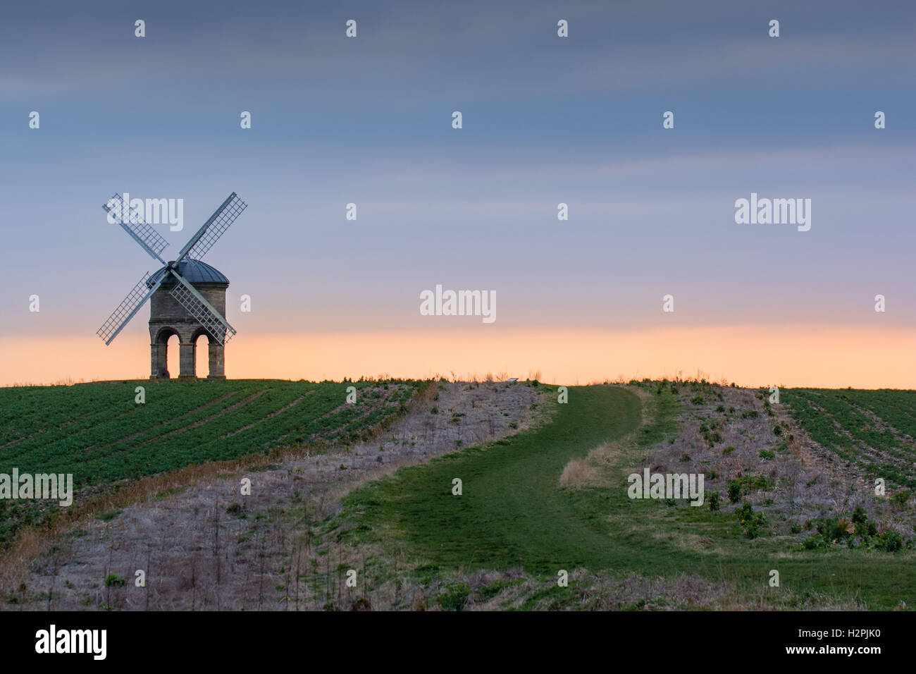 Chesterton Windmill at sunset, England, UK Stock Photo