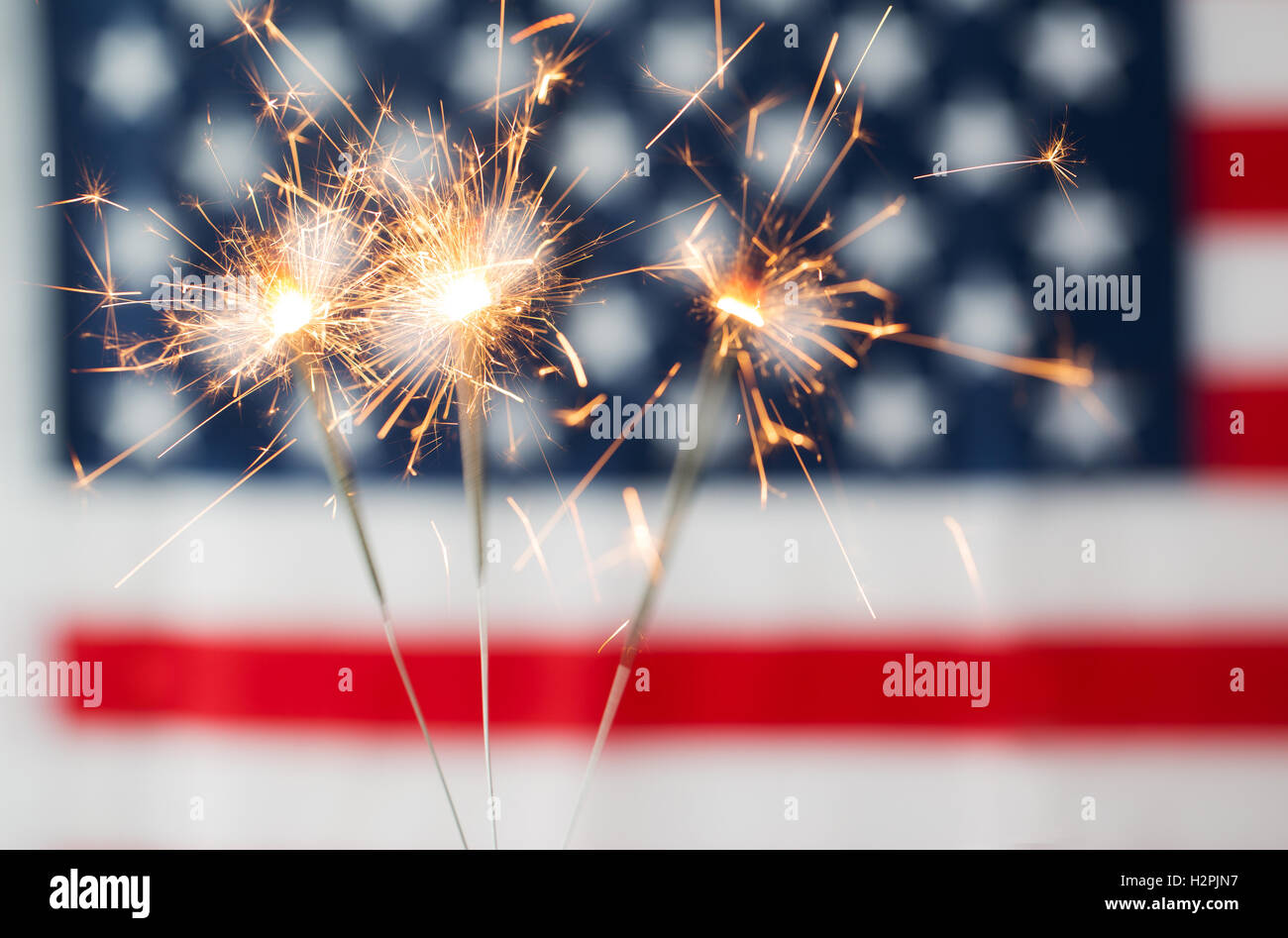 Usa flag burning sparklers hi-res stock photography and images - Alamy