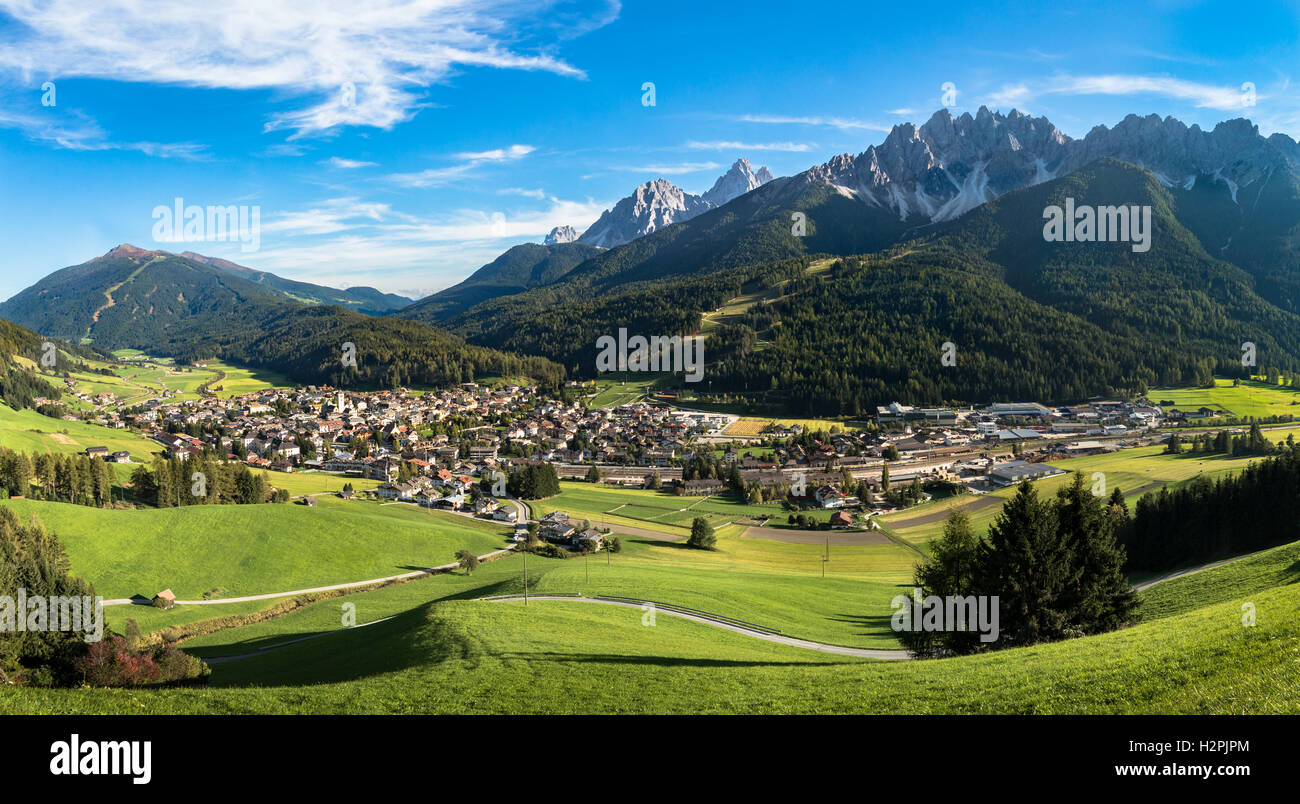 San Candido / Innichen mountain town in the Italian Alps, Südtirol, Alto Adige - Italy Stock Photo