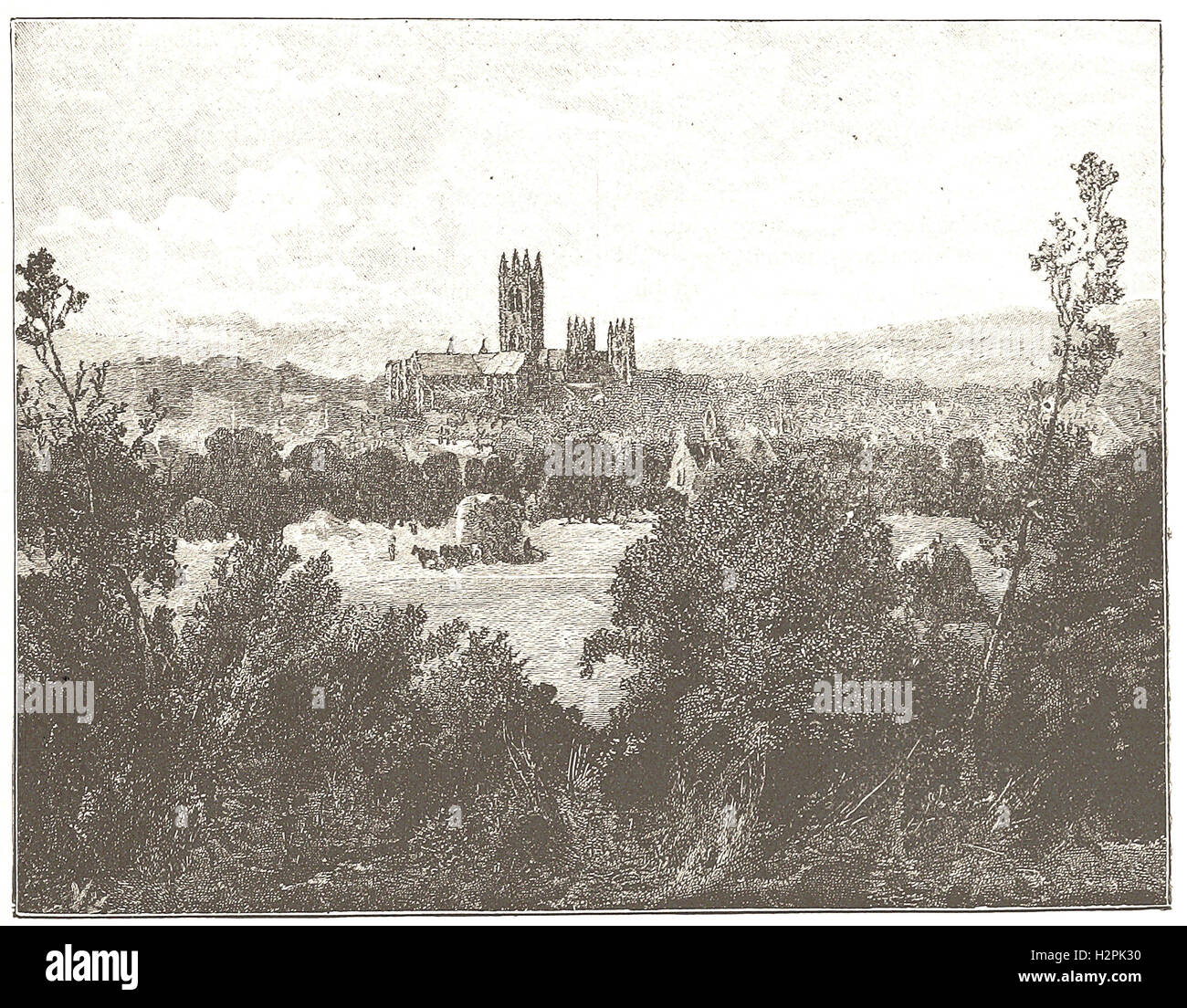 History engraving canterbury cathedral hi-res stock photography