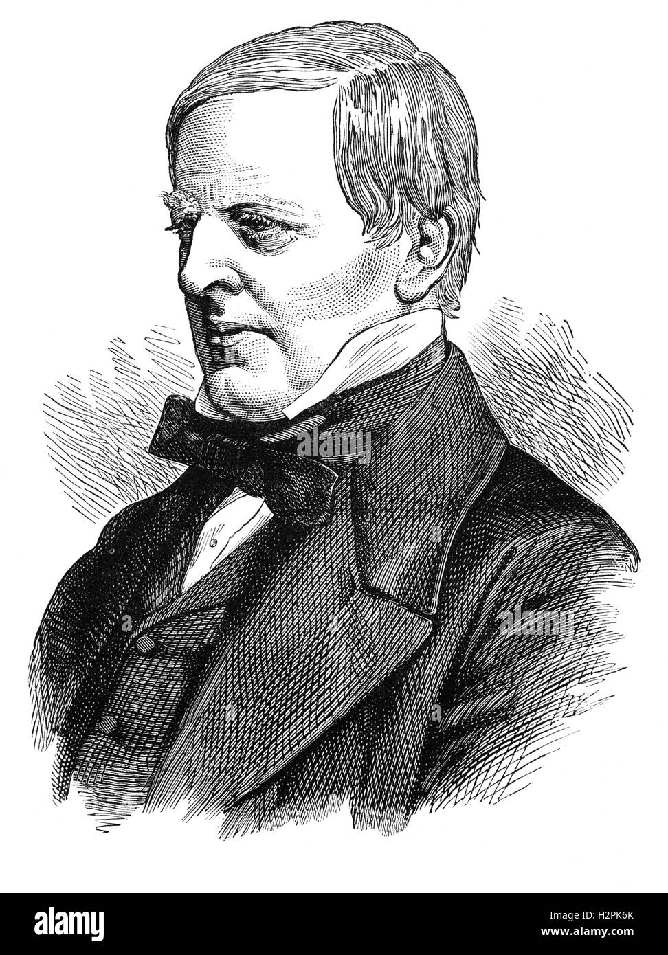 Robert Lowe, 1st Viscount Sherbrooke (1811 – 1892 British statesman, was a pivotal figure remembered for his work in education, opposition to electoral reform and his contribution to modern UK company law.  He held office under Gladstone as Chancellor of the Exchequer between 1868 and 1873 and as Home Secretary between 1873 and 1874. Stock Photo