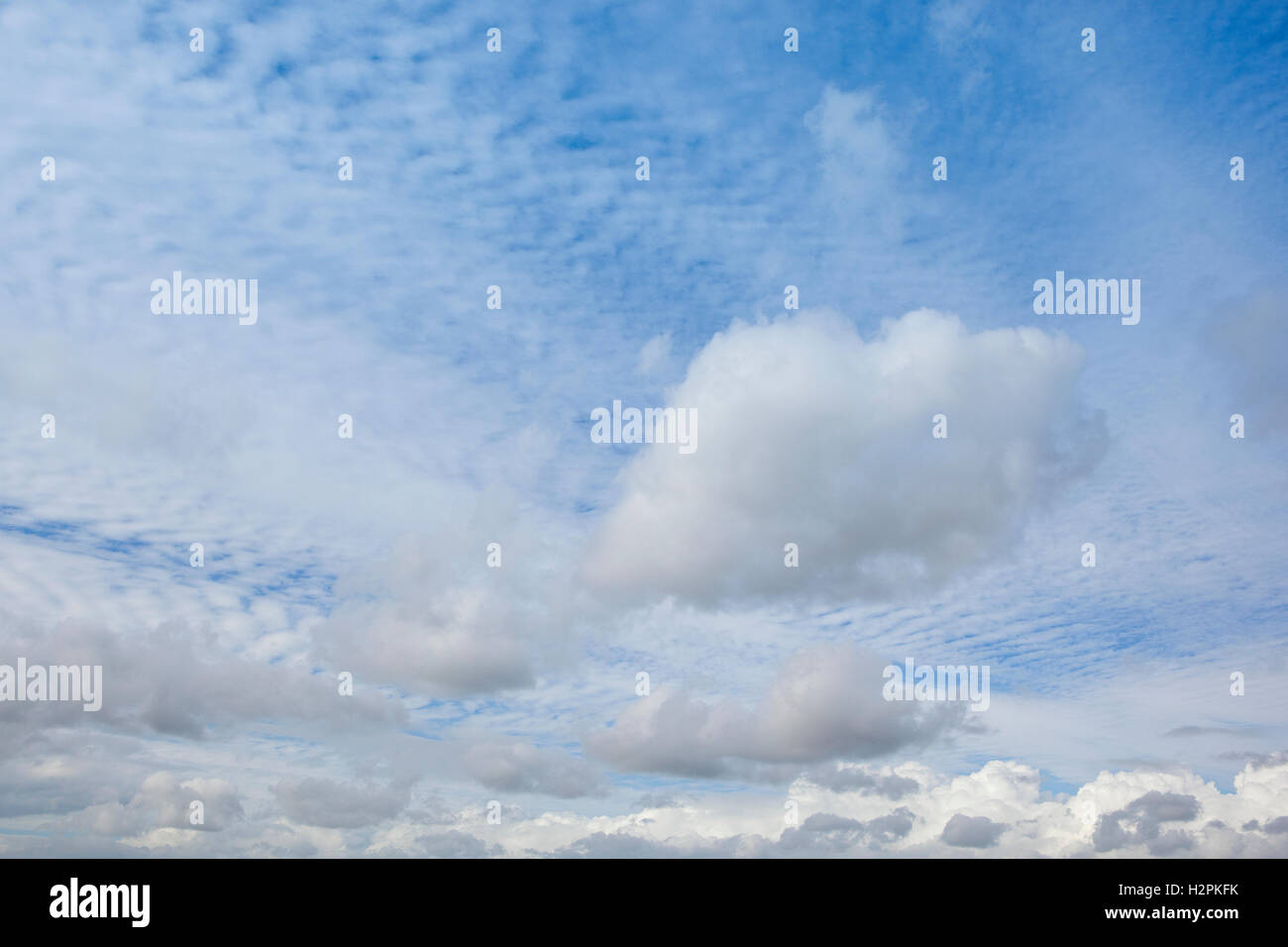 Natural patterns and texture of cloud formations in a blue sky Stock Photo
