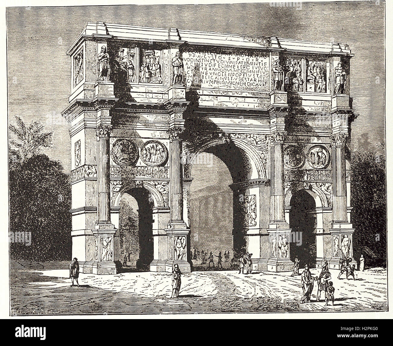 ARCH OF CONSTANTINE- from 'Cassell's Illustrated Universal History' - 1882 Stock Photo