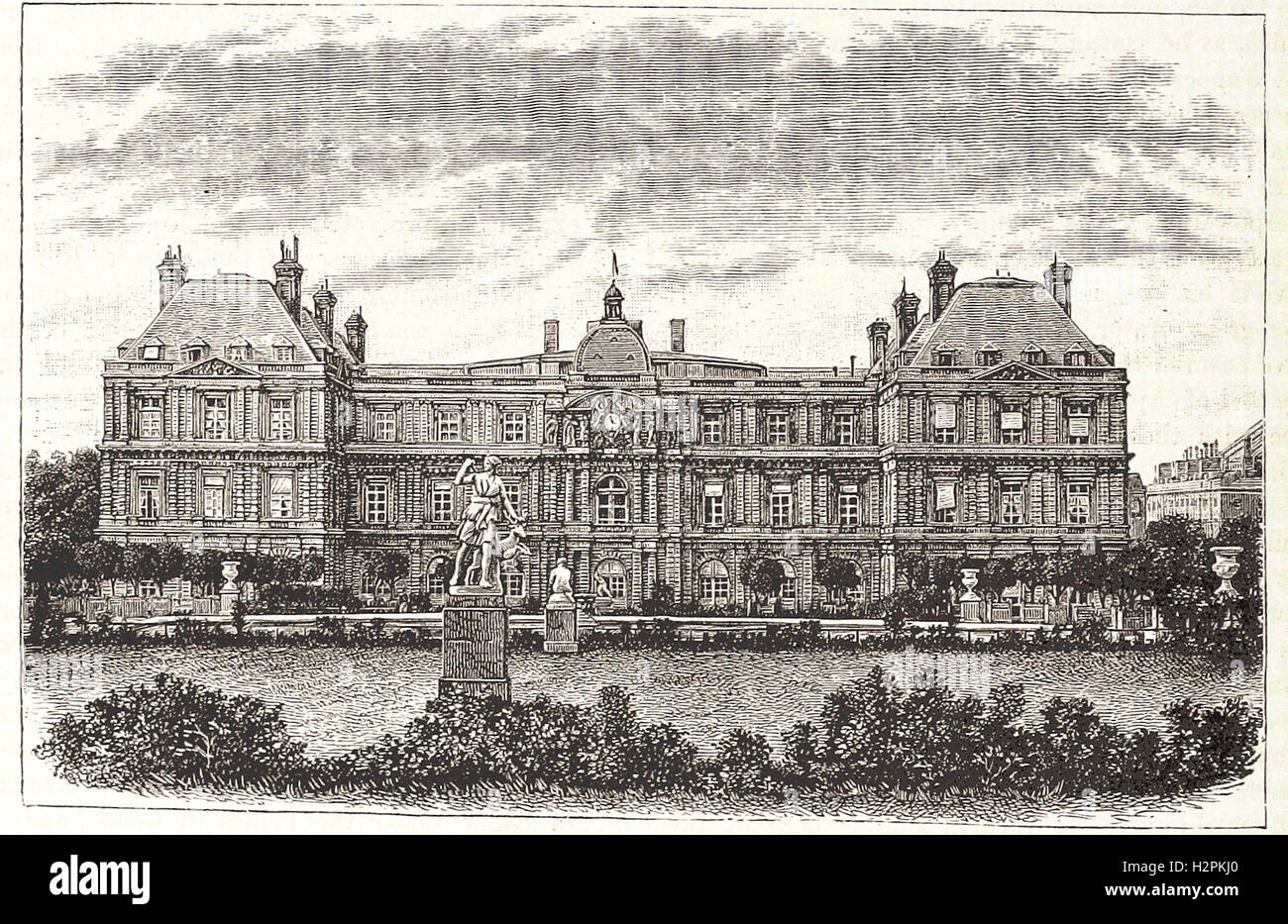 THE PALAIS DE LUXEMBOURG, PARIS - from 'Cassell's Illustrated Universal History' - 1882 Stock Photo