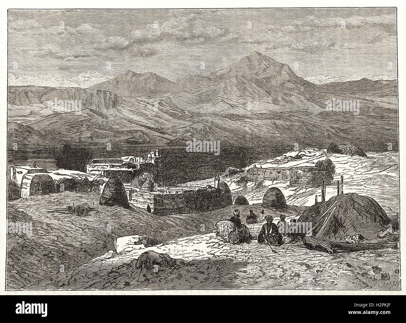 VIEW IN SOUTHERN ARMENIA - from 'Cassell's Illustrated Universal History' - 1882 Stock Photo
