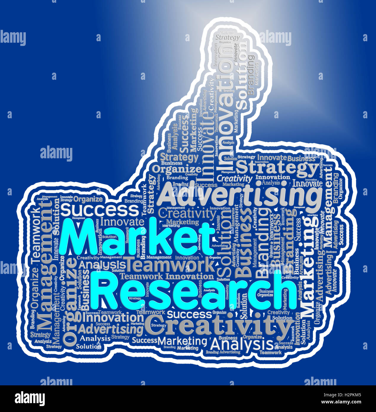 Market Research Thumbs Up Means Business Feedback And Analysis Stock