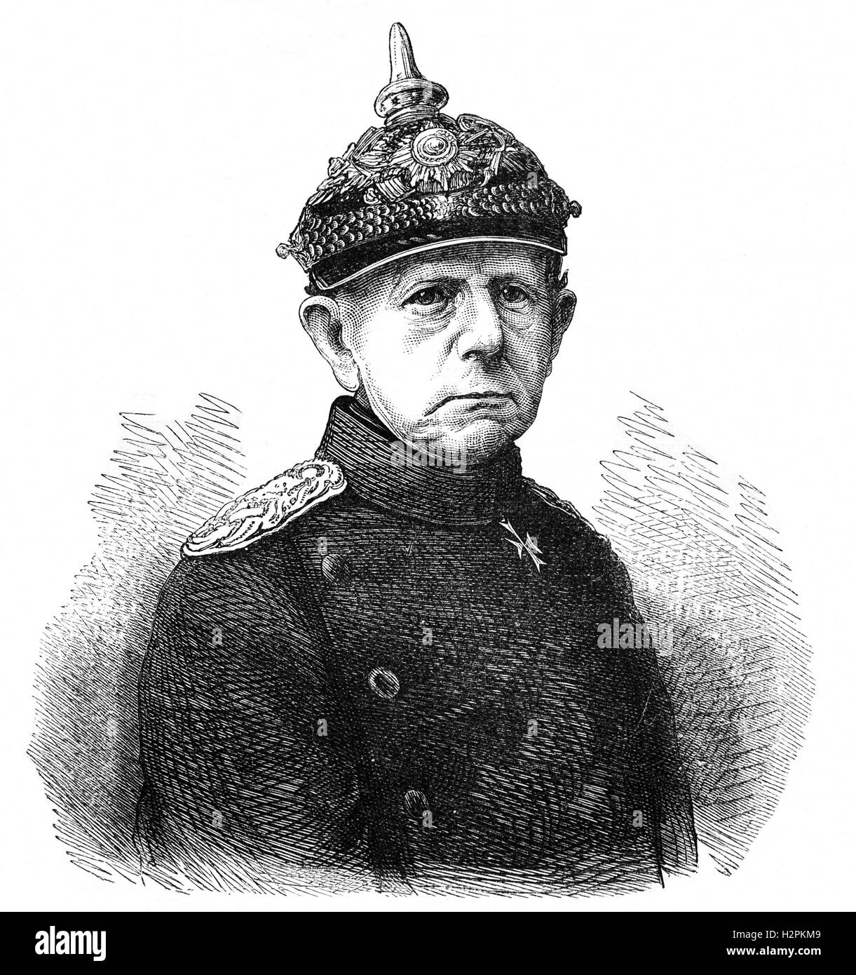 Helmuth Karl Bernhard Graf von Moltke or Helmuth von Moltke the Elder (1800 - 1891) was a German Field Marshal. The chief of staff of the Prussian Army for thirty years, he is regarded as the creator of a new, more modern method of directing armies in the field. Stock Photo