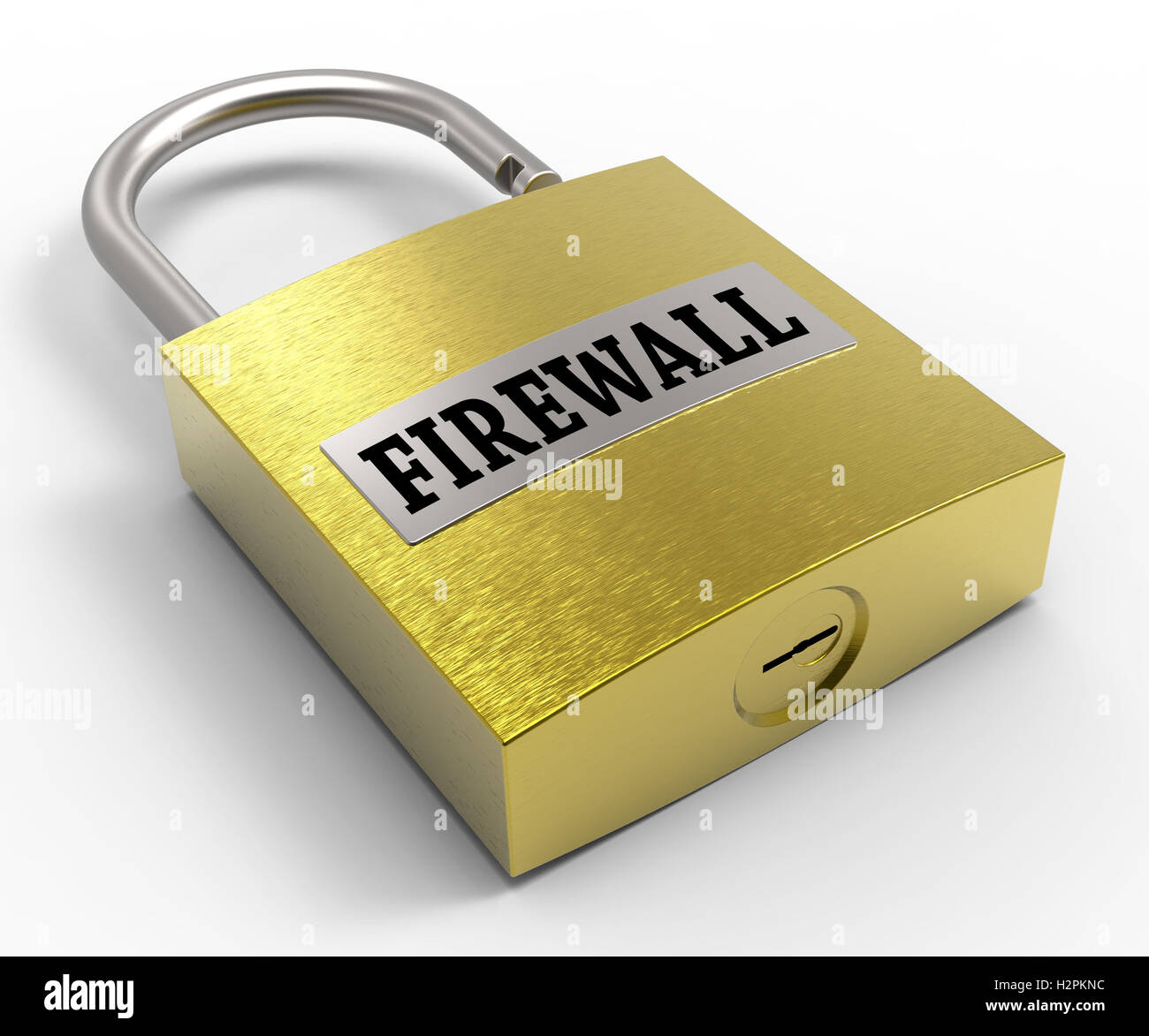 Firewall Padlock Representing Guard And Protect 3d Rendering Stock ...