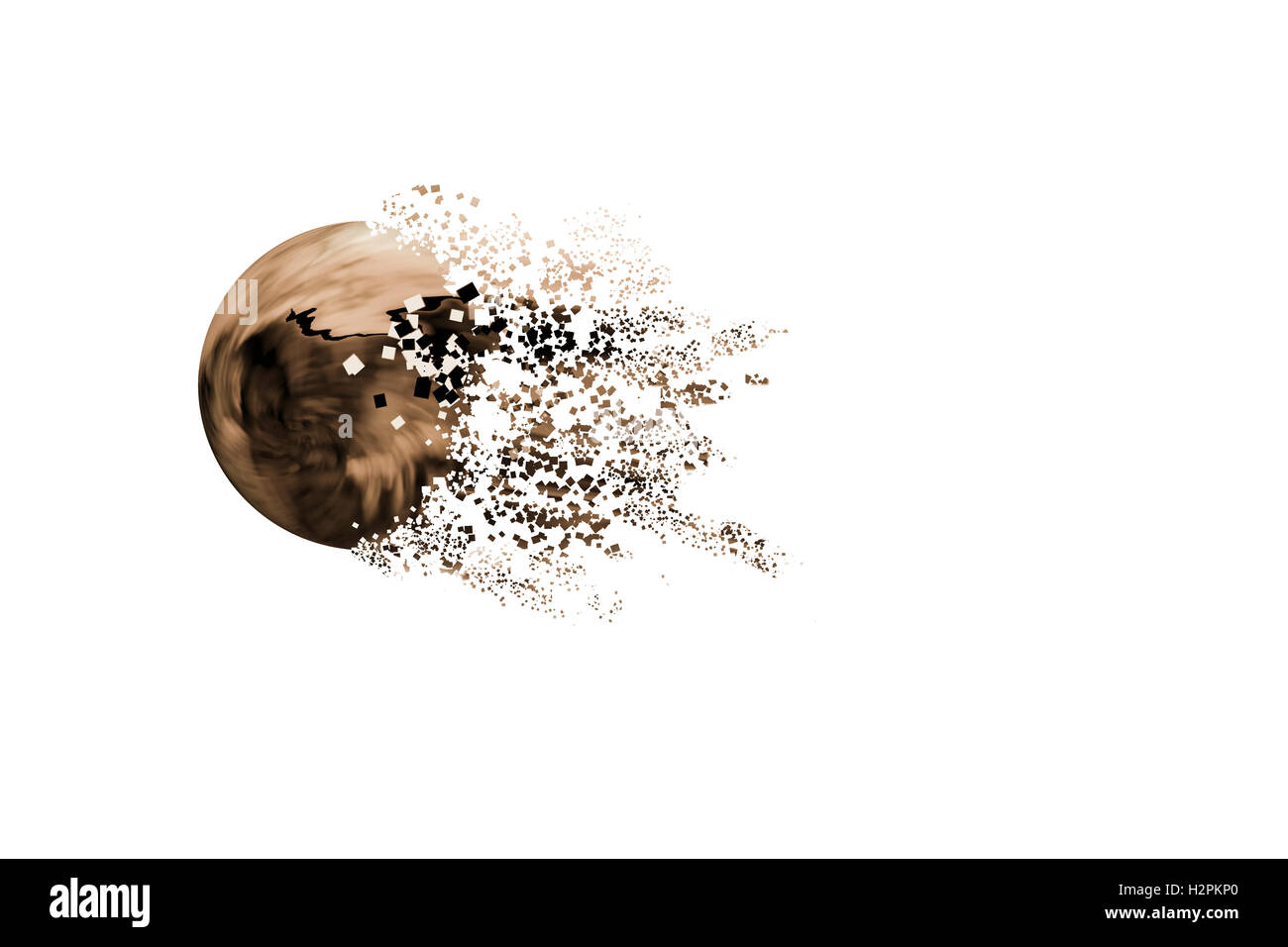3d sphere with dispersion effect Stock Photo