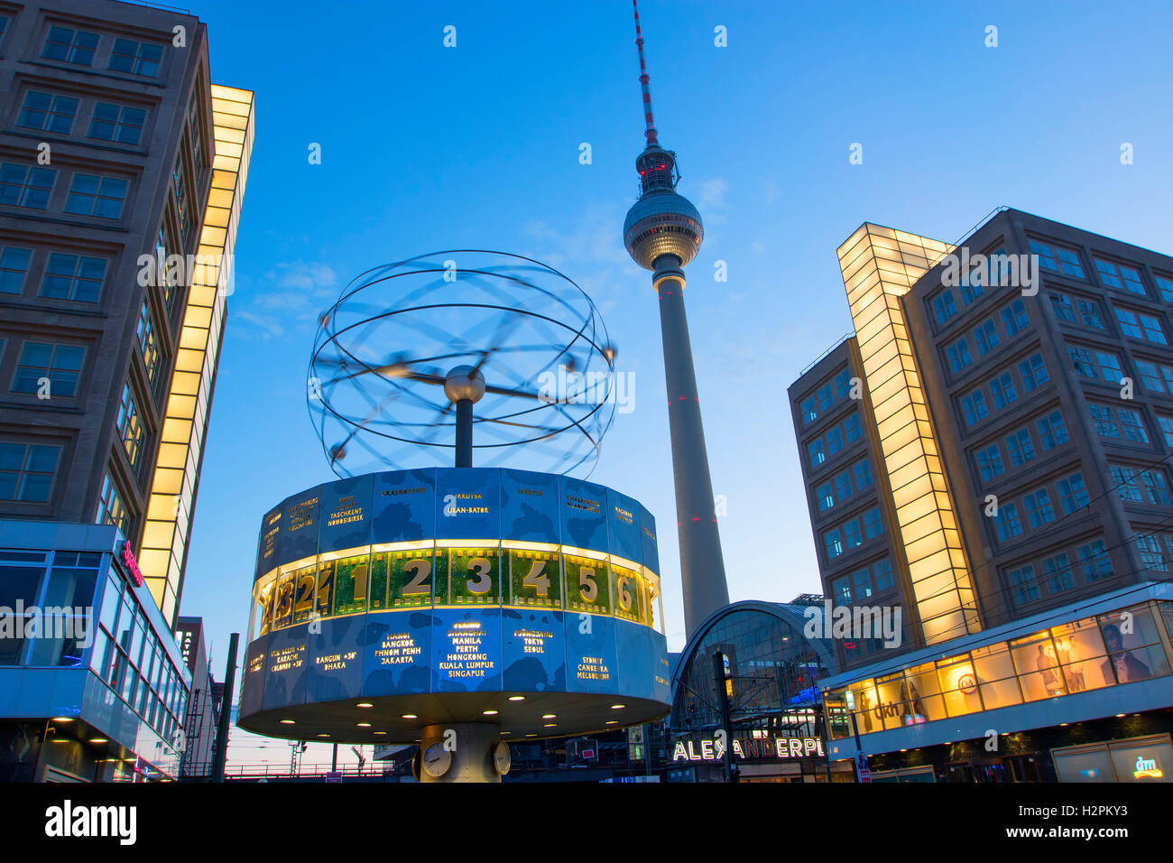 World clock at the alexanderplatz hires stock photography and images