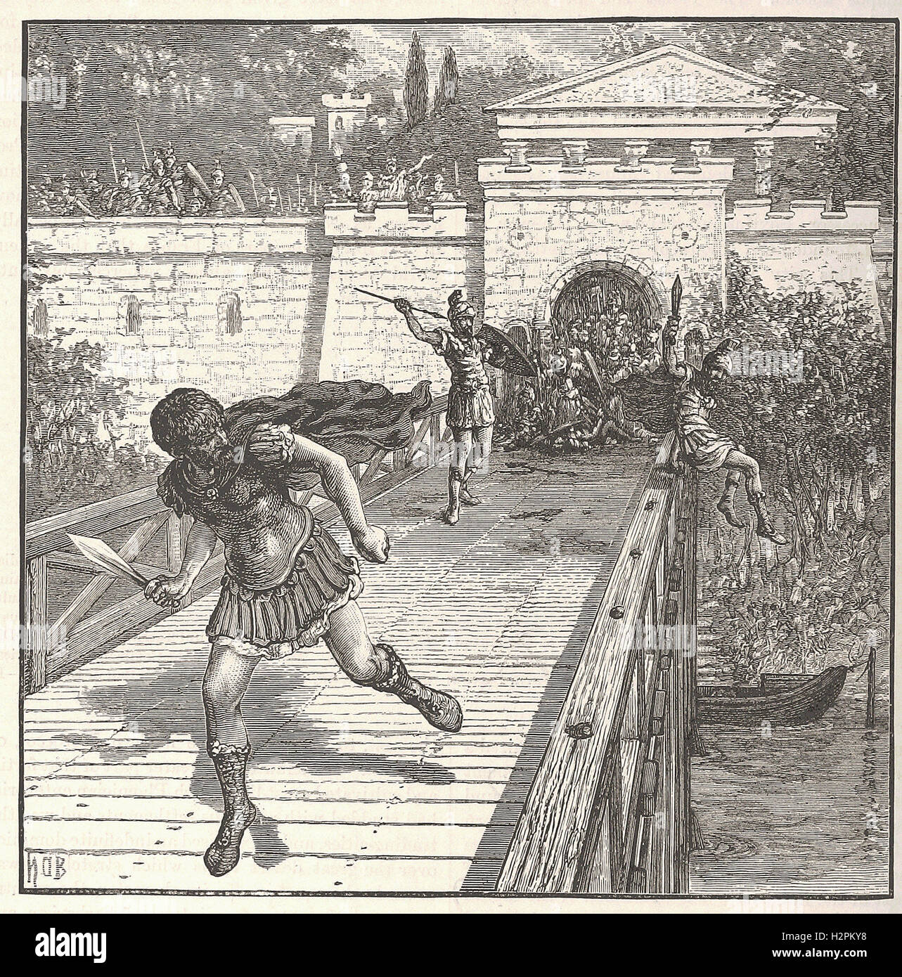 THE FLIGHT OF CAIUS GRACCHUS - from 'Cassell's Illustrated Universal History' - 1882 Stock Photo