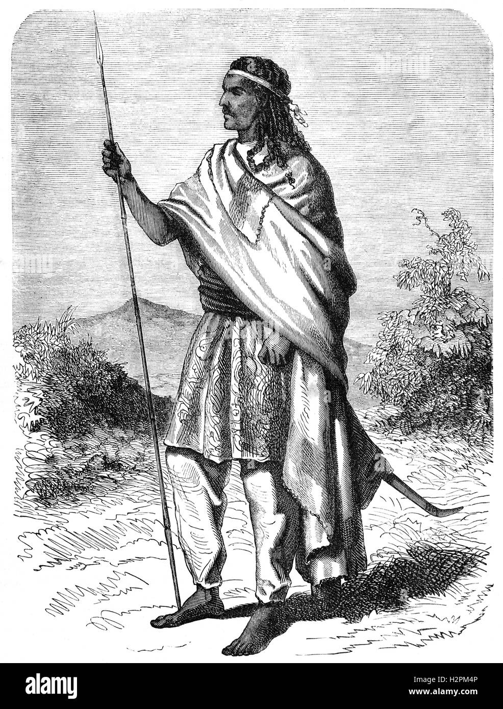 Téwodros II  often referred to in English as Theodore II, (1818 – 1868) was the Emperor of Ethiopia from 1855 until his death. Stock Photo