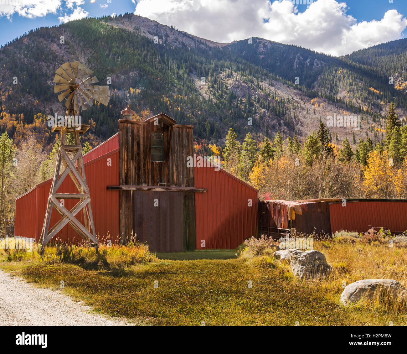 Rustic Barn In Vail, Colorado Stock Photo