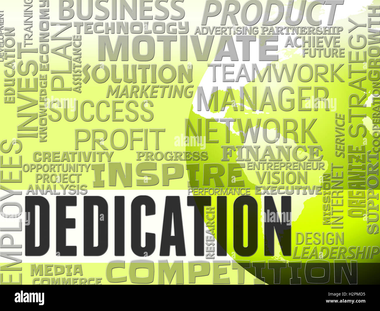 Dedication Words Indicating Commitment Diligence And Effort Stock Photo