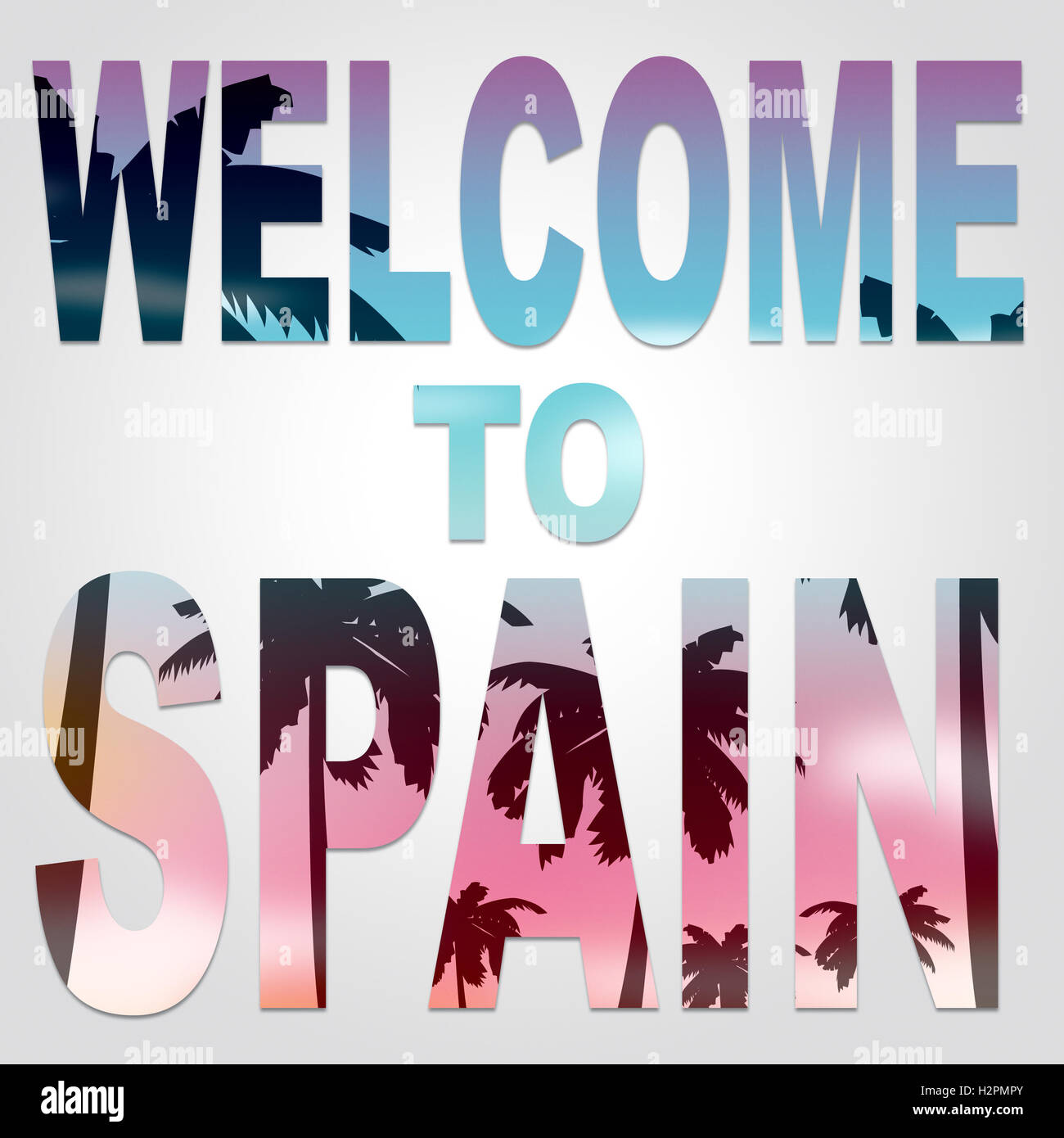 To Spain Words Represent Vacations Greeting And Arrival Stock