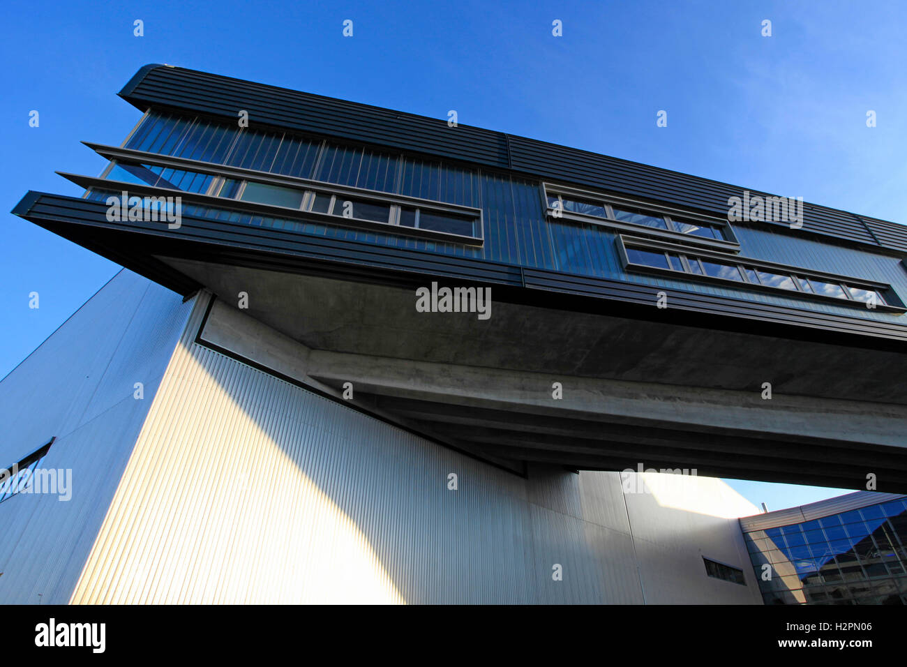 Exterior of the BMW Central Building designed by the architect Zaha Hadid  and is the central administrative and communications hub for the BMW  manufacturing plant in Leipzig. Germany Stock Photo - Alamy