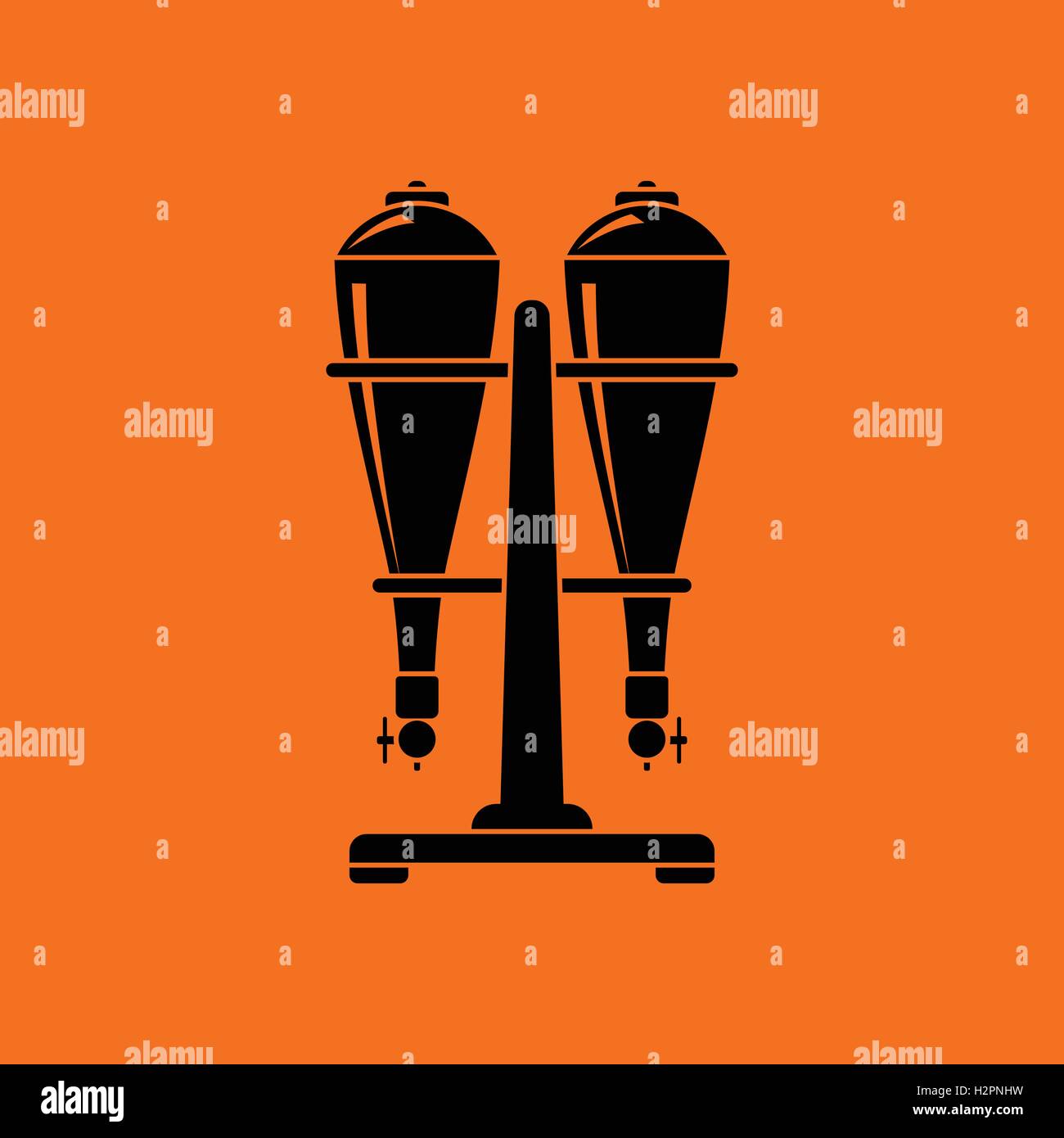 Soda siphon equipment icon. Orange background with black. Vector illustration. Stock Vector