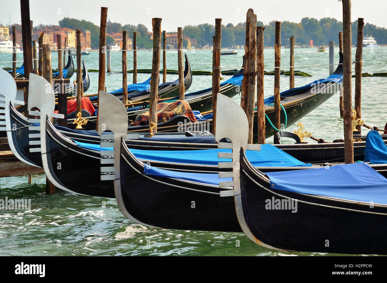 Gondola in the canal in Venice,Italy,in summer Stock Photo