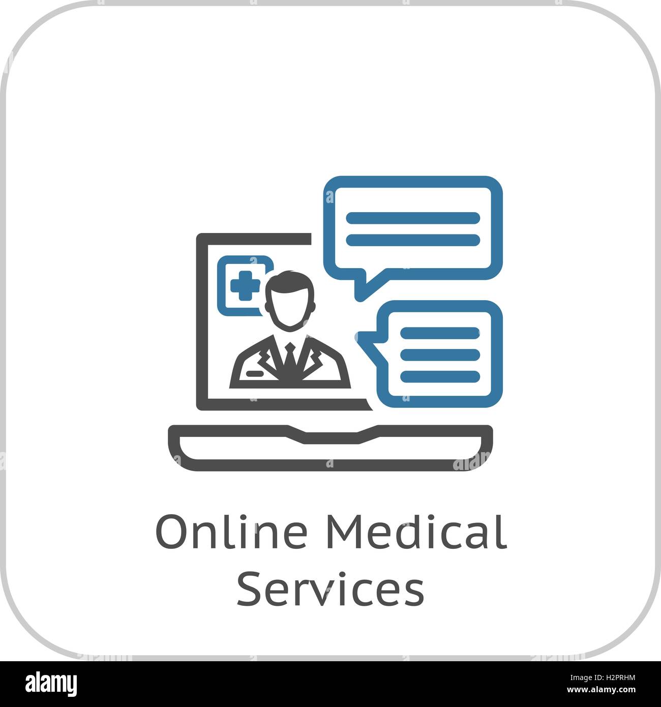 Online Medical Services Icon. Flat Design. Stock Vector