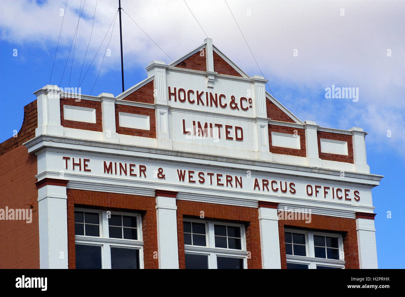 In the town of Kalgoorlie architecture is in a prominent western style on buildings Stock Photo