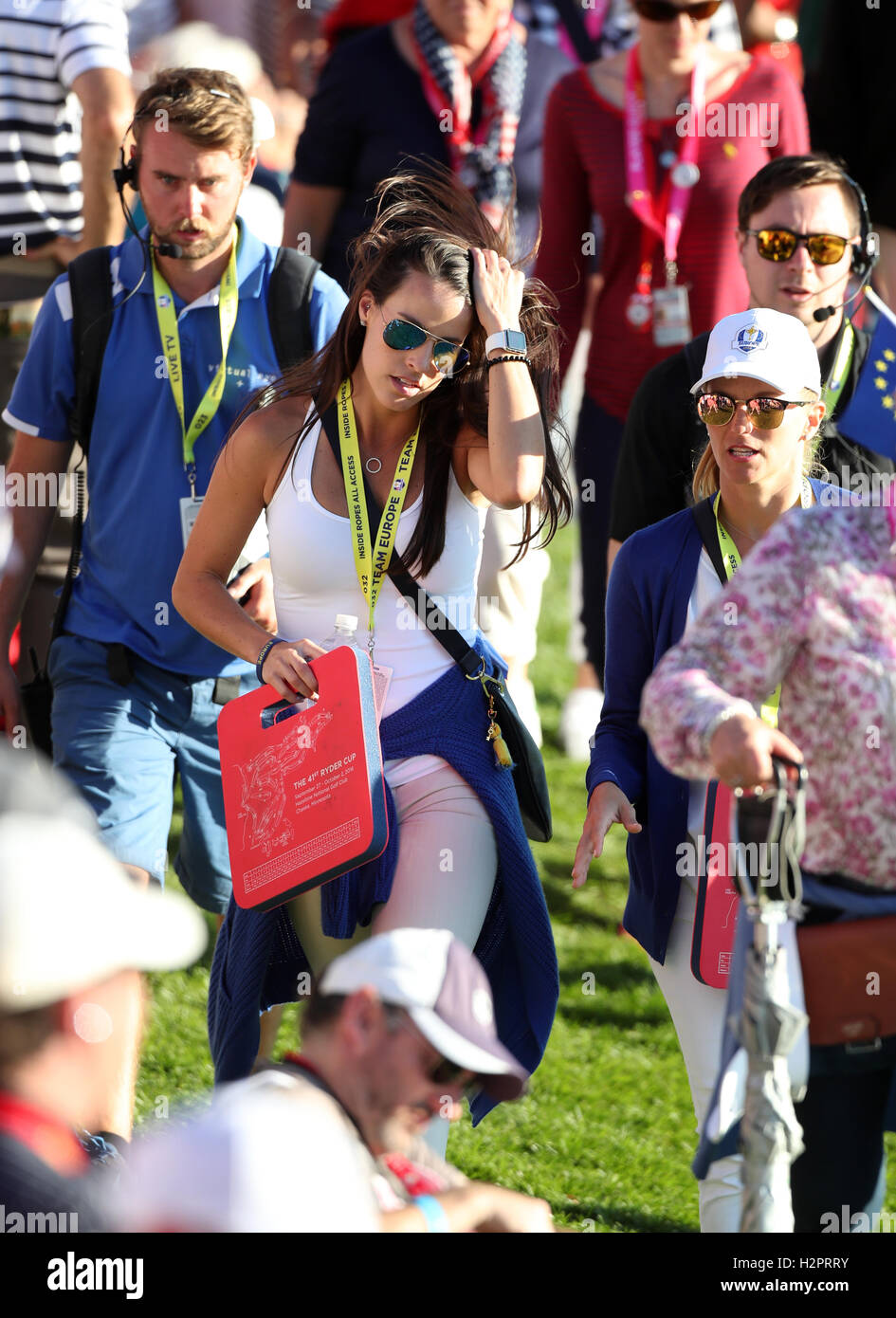 Europe's Sergio Garcia's girlfriend Angela Akins during the Fourball's on  day one of the 41st Ryder Cup at Hazeltine National Golf Club in Chaska,  Minnesota, USA Stock Photo - Alamy