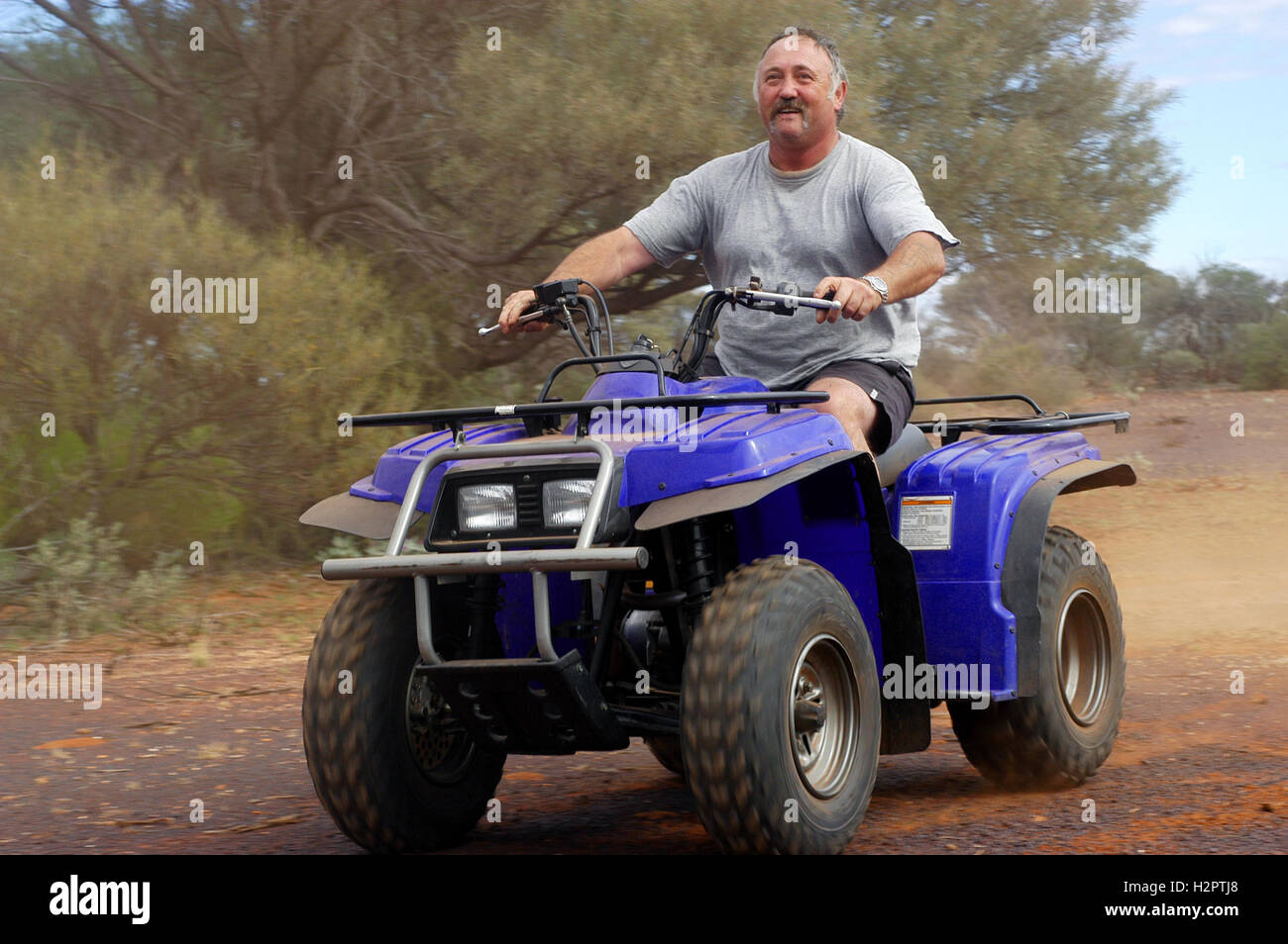 Quad in the Australian bush in Western Australia Stock Photo Alamy