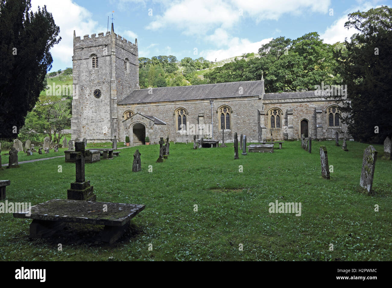 St. Oswald's church, Arncliffe, Littondale, Yorkshire Stock Photo