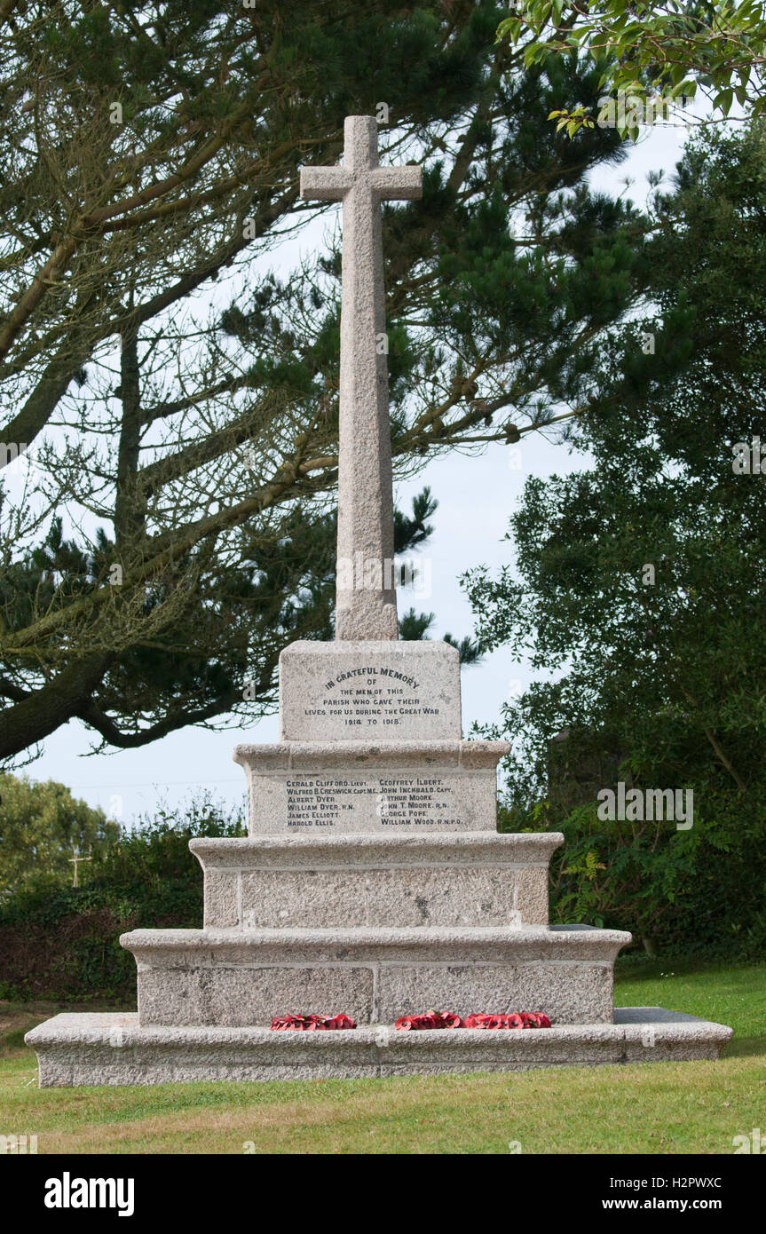 War memorial at Thurlestone, Devon Stock Photo