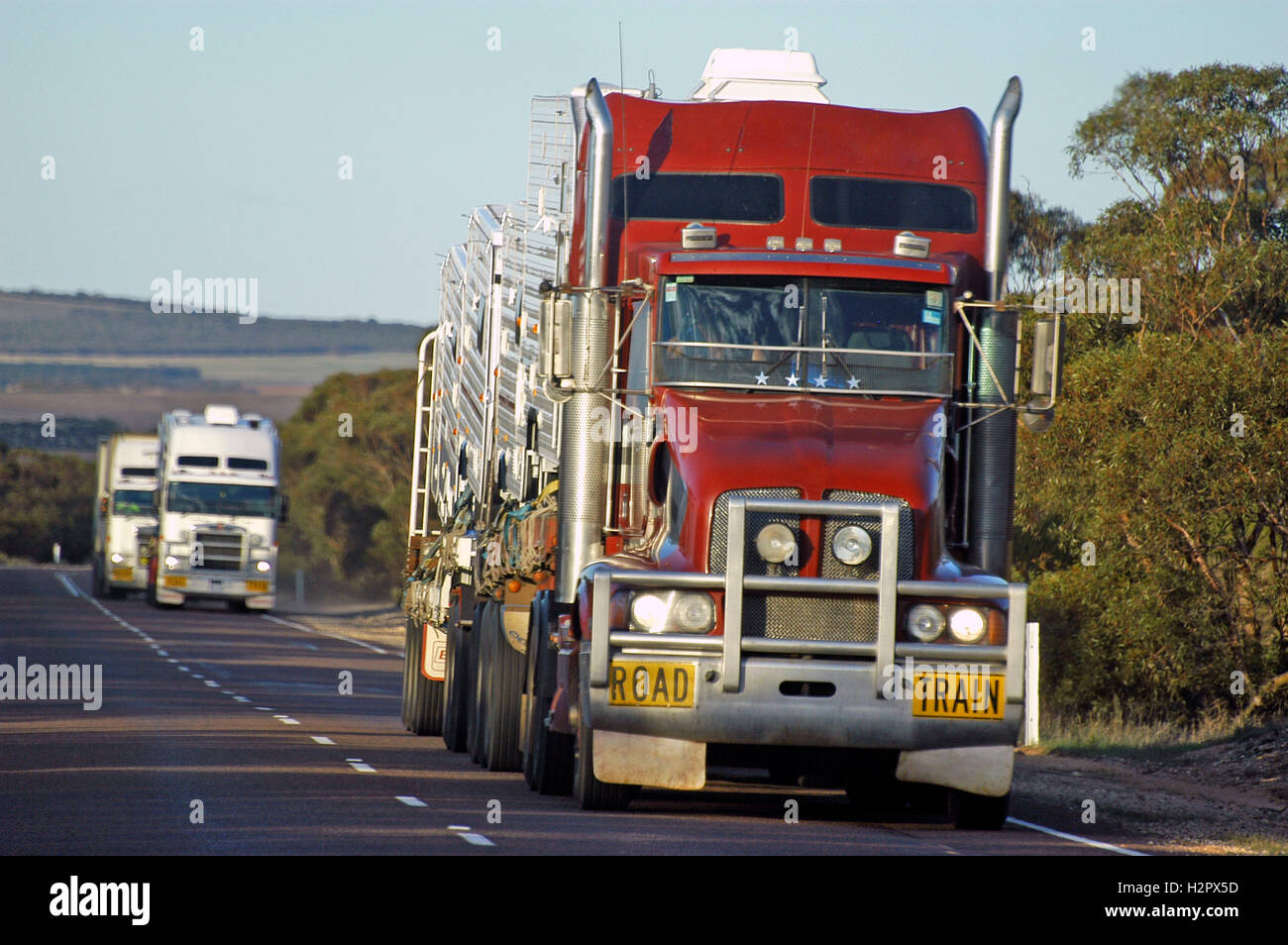 Big semi trailer truck australia also called road train as they can