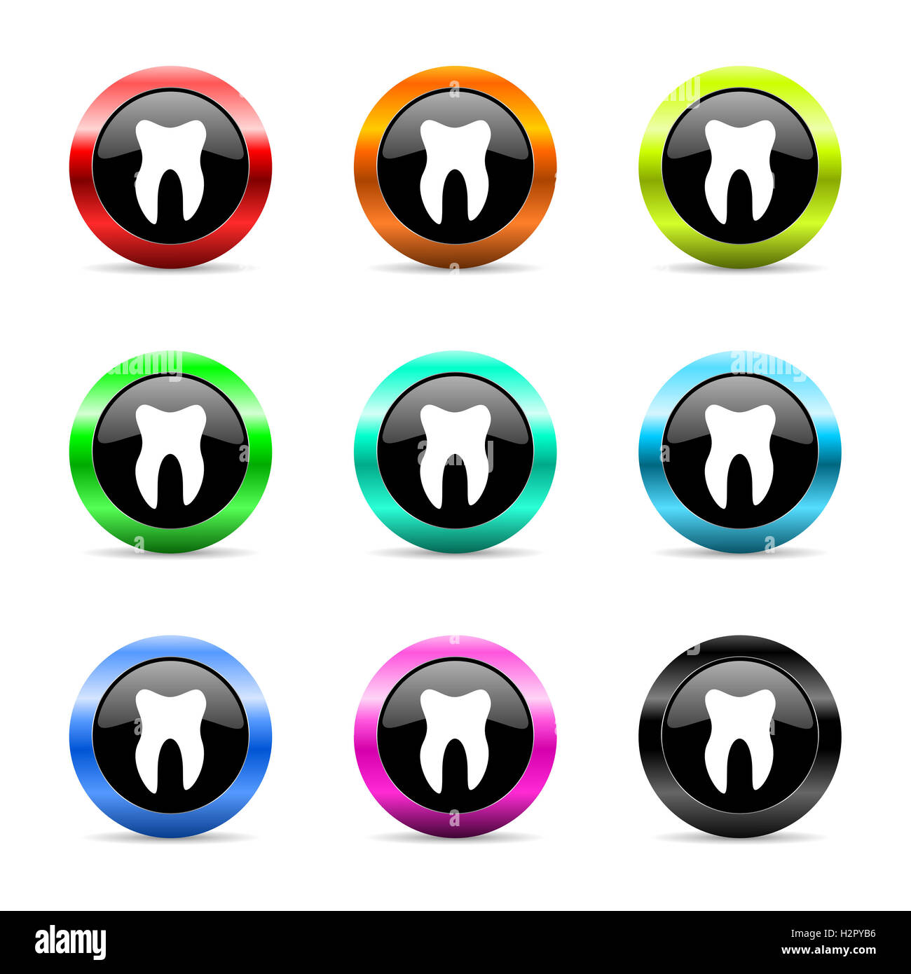 tooth web icons set Stock Photo