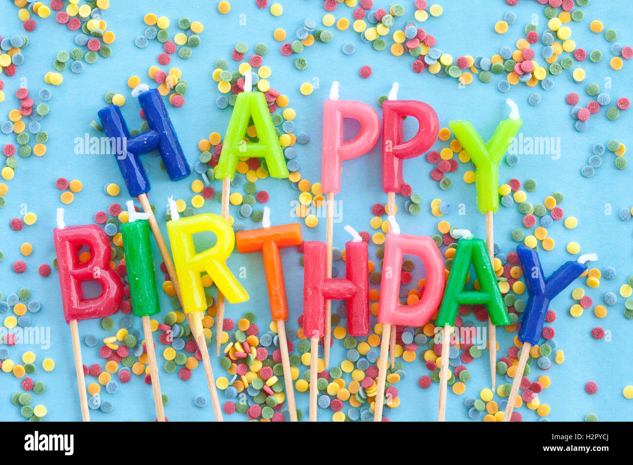 Colorful birthday candles Stock Photo - Alamy