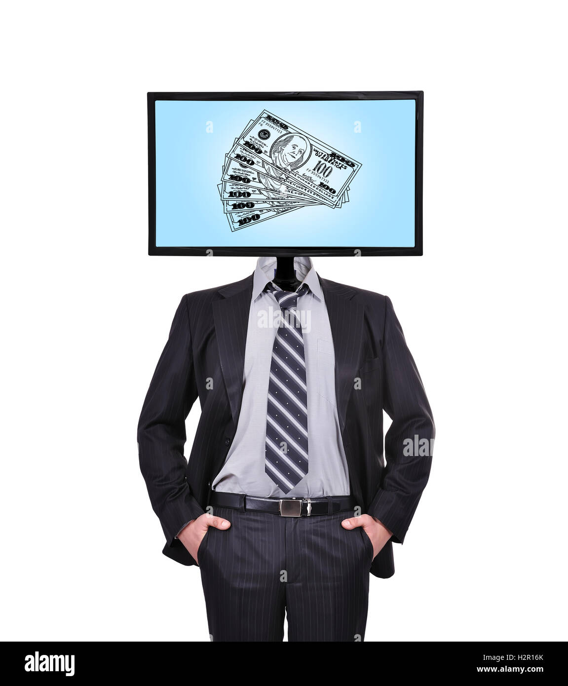 monitor with dollars Stock Photo - Alamy