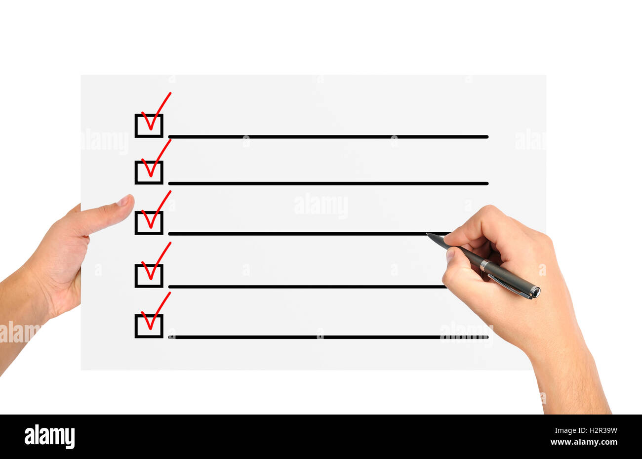 poster with check box Stock Photo - Alamy