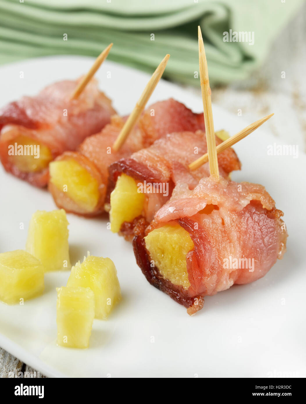 Bacon And Pineapple Appetizer Stock Photo Alamy