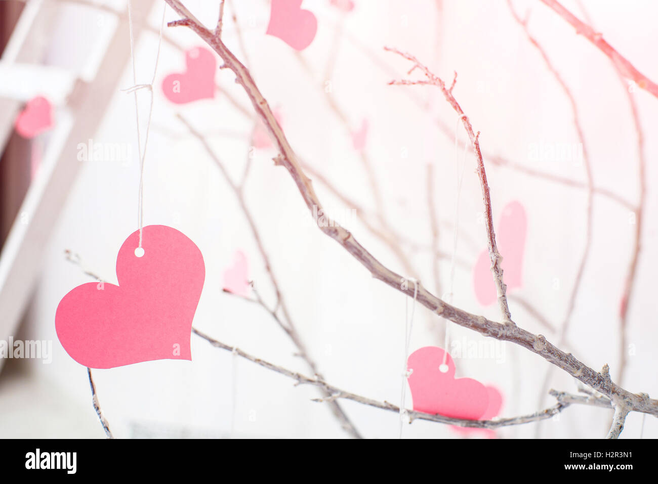 pink hearts Stock Photo