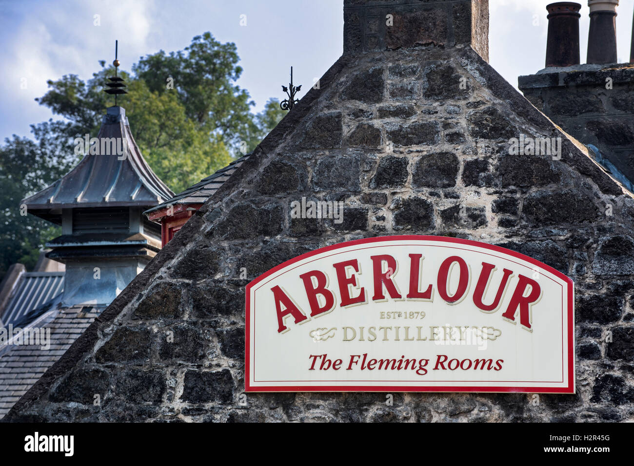 Aberlour distillery of Speyside single malt Scotch whisky, Strathspey, Scotland, UK Stock Photo