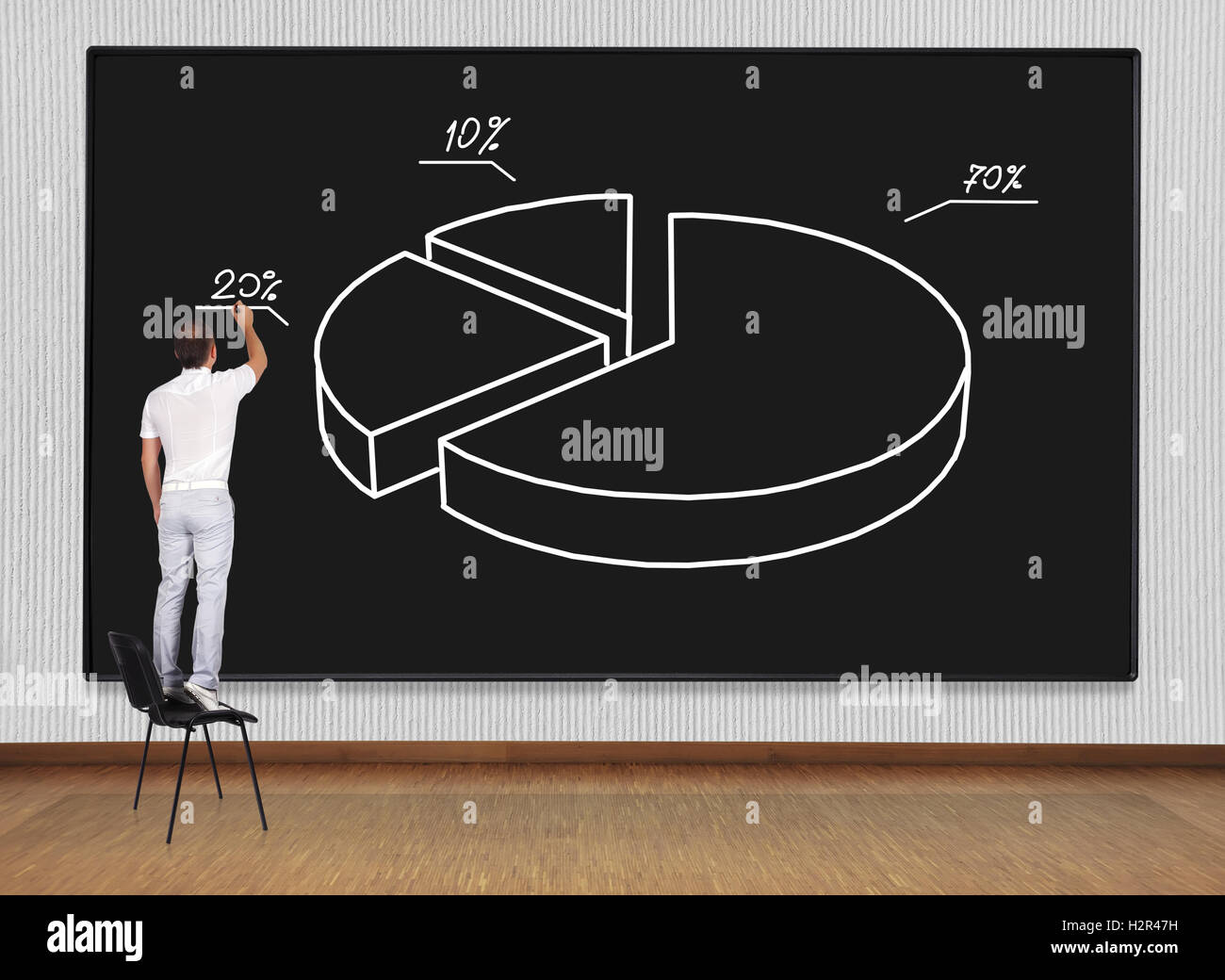 drawing pie chart Stock Photo Alamy